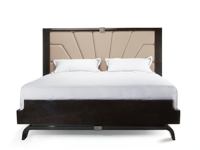 MATIGNON - Double bed with upholstered headboard _ HUGUES CHEVALIER